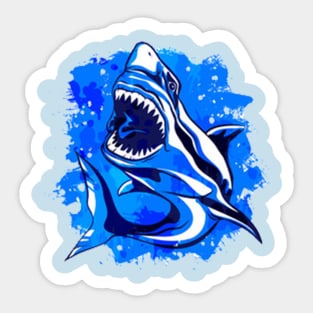 Blue Shark In The Deep Sticker